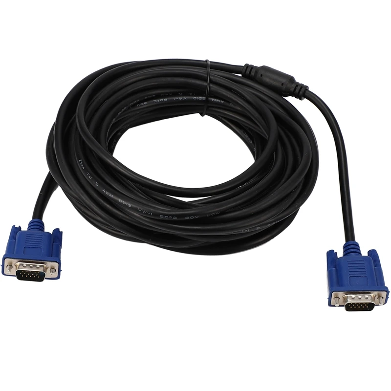 10 м VGA кабель Male to 3 + 5 HD полностью проводной 15pin для ЖК ЭЛТ проектор ПК монитор