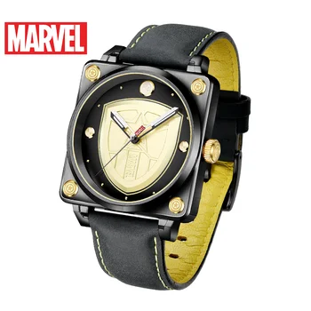 

Disney official Genuine Marvel captain America shield Japan quartz men Watch leather 50m watreproof Limited Version 2019 m-9070