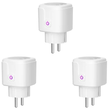 

Hot-3Pcs Tuya Wifi Smart Socket Smart Mini WiFi Remote Control with Alexa Google Home Energy Monitor(EU Plug)