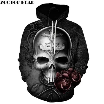 

Fashion Mens Hoodie Harajuku Men hoodies Streetwear Popular Casual Long Sleeve Retro Skull Anime Sweatshirts ZOOTOP BEAR