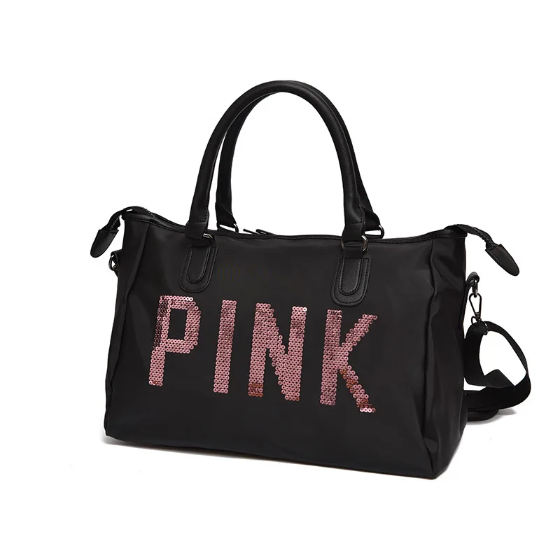 Водонепроницаемая сумка для фитнеса с розовыми блестками, большая Вместительная дорожная сумка, женская сумка, спортивная сумка, сумка для йоги, спортивная сумка