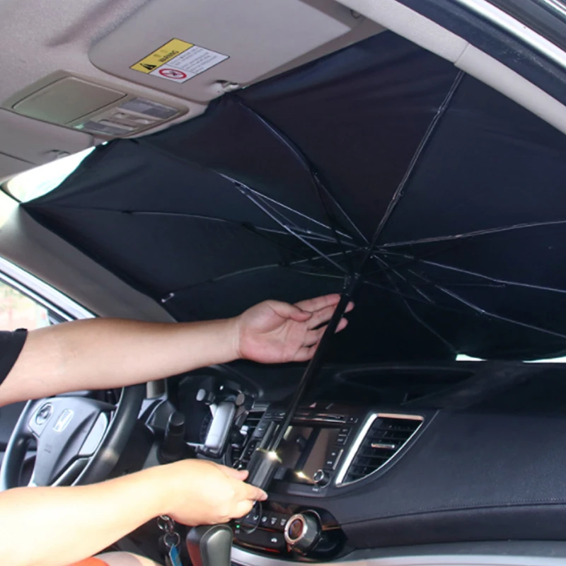 CHMMY Auto Sonnenschutz Frontscheibe Verbesserter 360° Rotations Faltbarer  Auto Sonnenschutz Mit Aufbewahrungstasche UV-Schutz Sonnenschirm für die