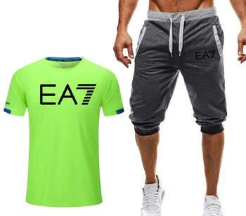 

Tracksuit male 2020 men's clothing set autumn sports clothing print T shirt+pants suit Casual Sweatshirts men Brand Sets