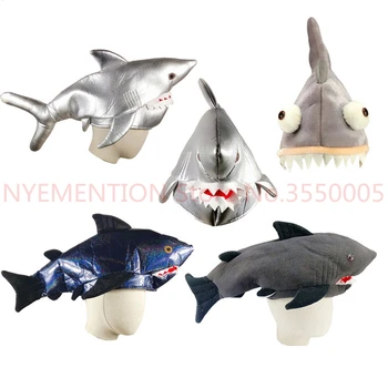 

Creative Aquarium shark hat Big Mouth Shark Halloween Christmas Cosplay Party Costume Hat Marine Hat for children Adult 5pcs