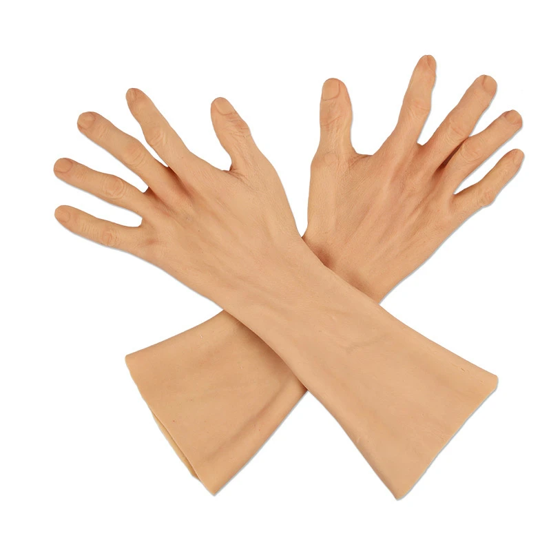 gercekci erkek silikon protez eldiven sahte eller kol ortusu cilt eldiven yapay simulasyon kolu guzellik kalkani aliexpress beauty health