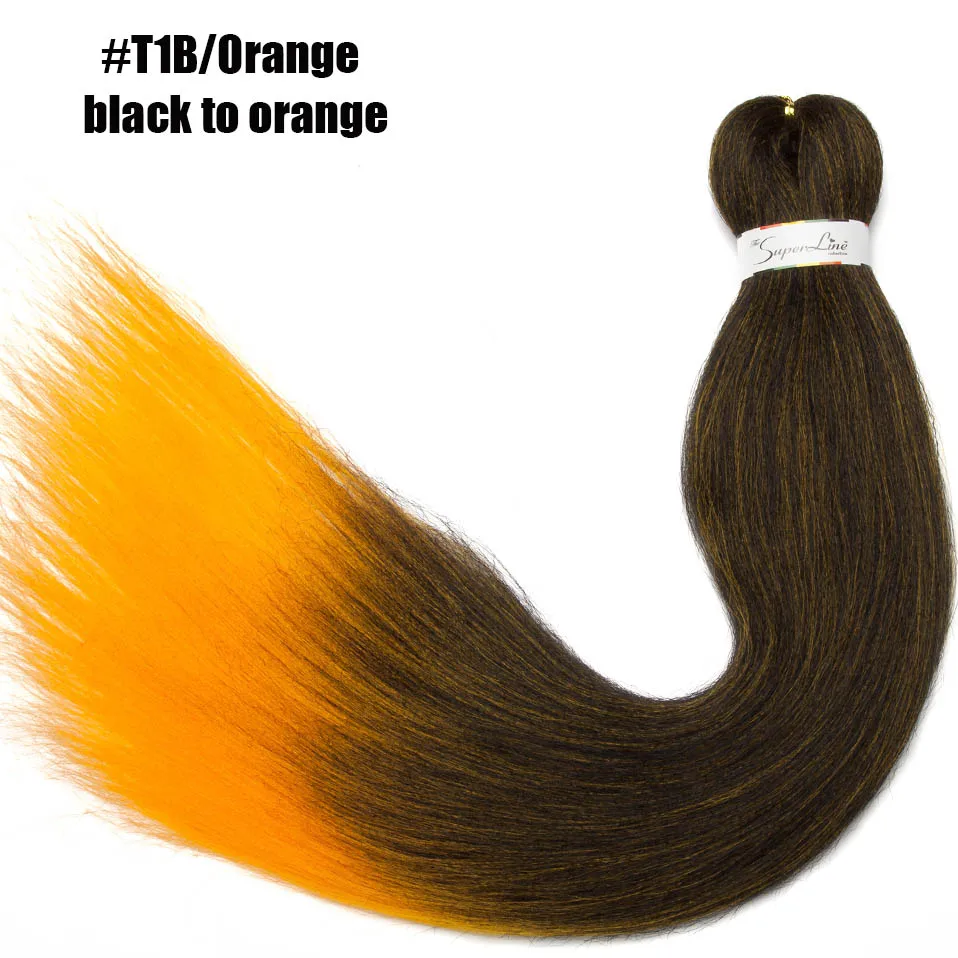 T1B-ORANGE S-noilite, вязанные крючком волосы, легко, огромные косички, волосы, Омбре, предварительно растянутые, косички, синтетические волосы для наращивания, для черных женщин, африканские - Цвет: T1B-ORANGE