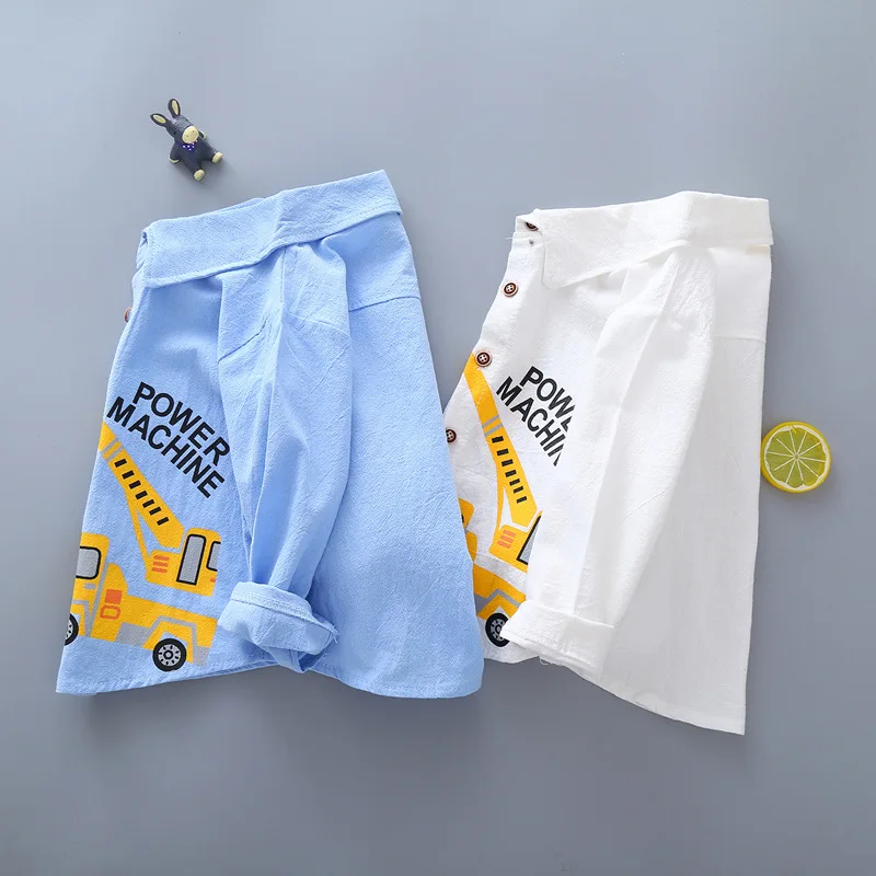 Kids Shirt Tops Clothes Child Spring Thin Shirts Toddler Infant Boy Long Sleeve Tees 1 2 3 4 Years Baby Shirt IENENS