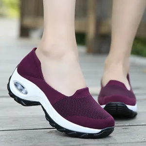 Women's Sneakers Breathable Mesh Outdoor Flat Platform Shoes Woman Loafers Ladies Air Cushion Wedges Shoes Women Casual Shoes