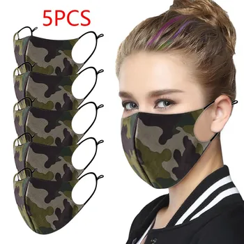 

5PC Camouflage print Mouth Mask Washable Reuse Face Mask Dustproof Windproof PM2.5 Breathable Cycling Protection Mask masque