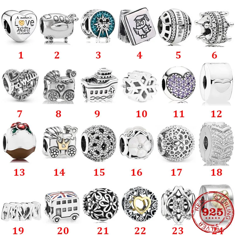 Steamship crown letter fixed buckle style string hanging pieces fit original Pandora charm bracelet jewelry making | Украшения и