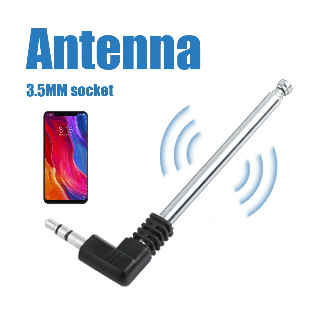 

Universal Retractable 4 Section Telescopic 3.5mm FM Radio Antenna Receiver For Auto Car Mobile Phone Audio Accessories