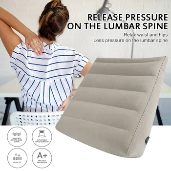 

Flocking Inflatable Leg Pillow Portable Inflatable Body Elevate Feet Knee To Relieve The Knee Swelling Sore Waist Pillow Cushion