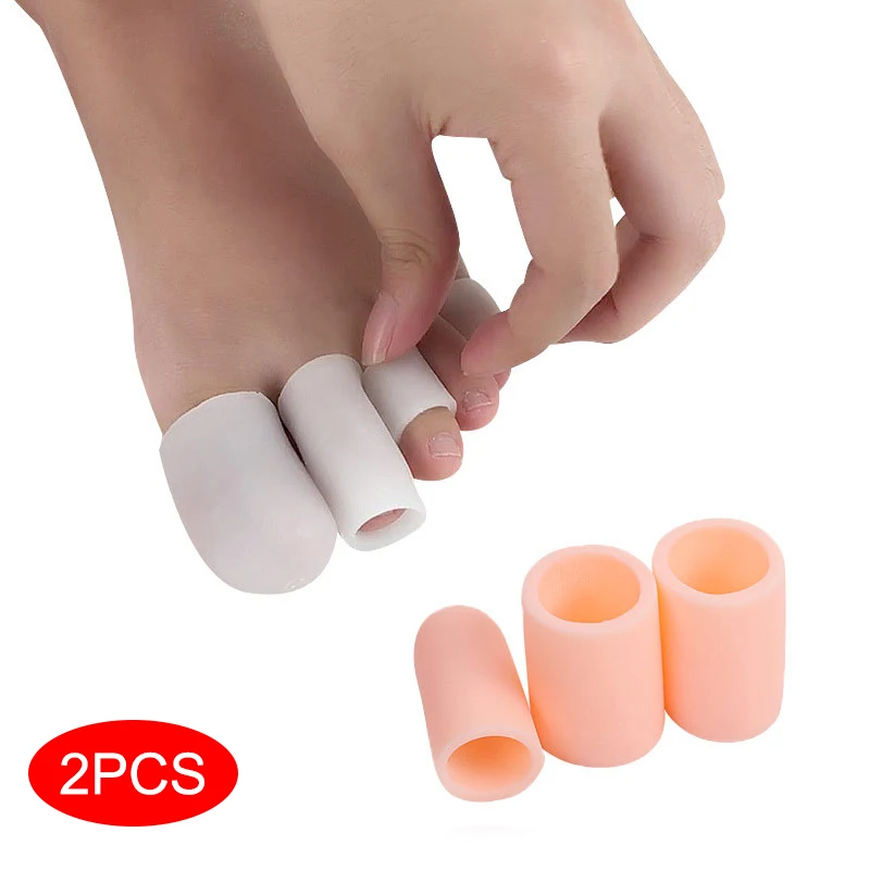 

2pcs/set Finger Toe Protector Silicone Gel Cover Cap Pain Relief Preventing Blisters Corns Nail Tools Foot Care Toe Separators