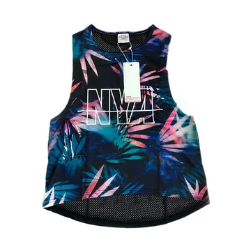 

D-B 2019 New Quick-Dry Sexy Letter Printed Women Shirt Running Shirt Tops Breathable Sports Shirt Yoga Top Gym Clothes