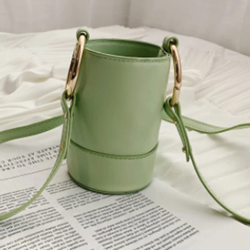green Модная детская Милая цилиндрическая сумка типа «ковш», дикая диагональная портативная мини-сумка, сумки, Детская сумка, новая сумка через плечо - Цвет: green