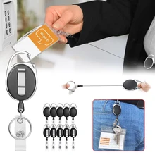 

10PC ID Card Key Chain Lanyard Clip Key Ring Retractable Pull Name Tag Recoil Badge Belt Rope Holder Heavy Duty Keyring Keychain