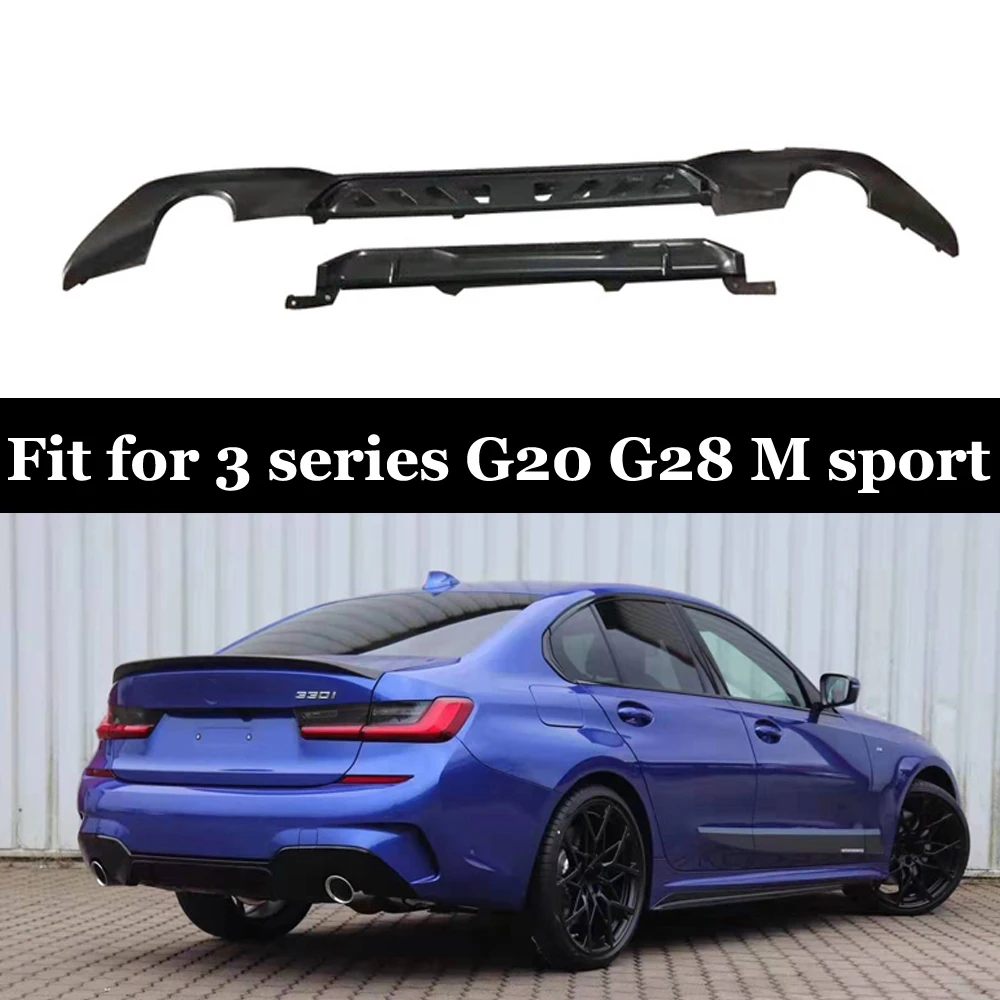 

PP Materials Diffuser For BMW 3 Series G20 G28 M Sport Model ABS Gloss Black Back Lip Bumper Car Styling