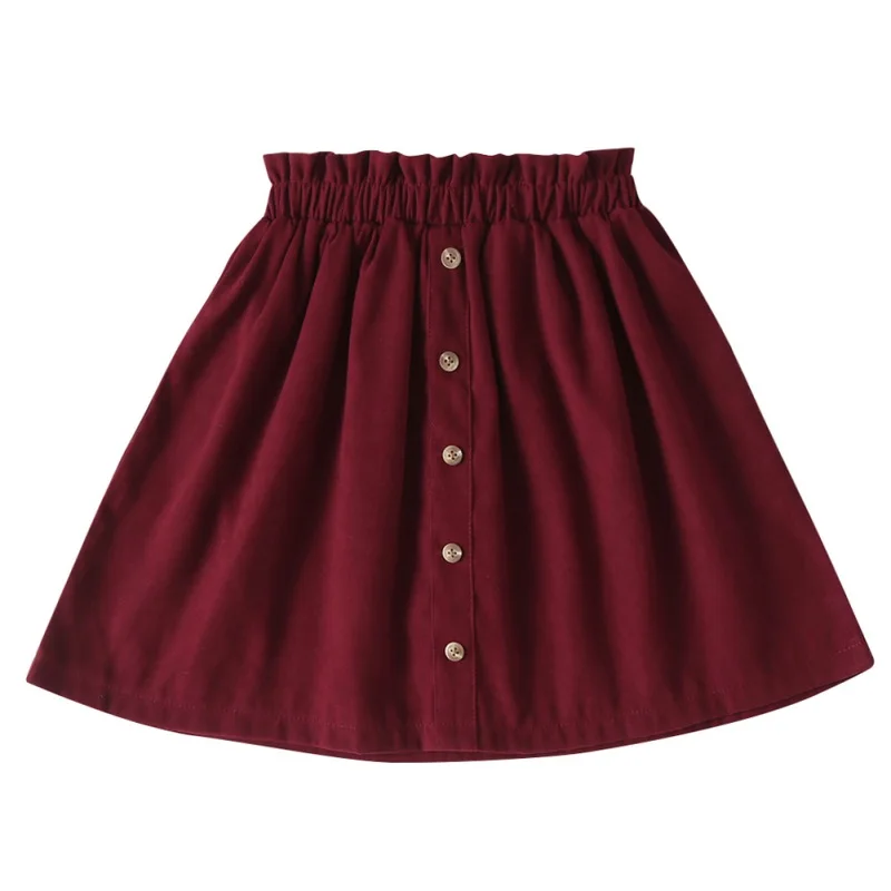 

NEW 2020 Fashion solid color little skirt baby Toddler Infant Kids Girls Button Solid Skirt Beach Clothes Sun Skirt Outfits 0-5T