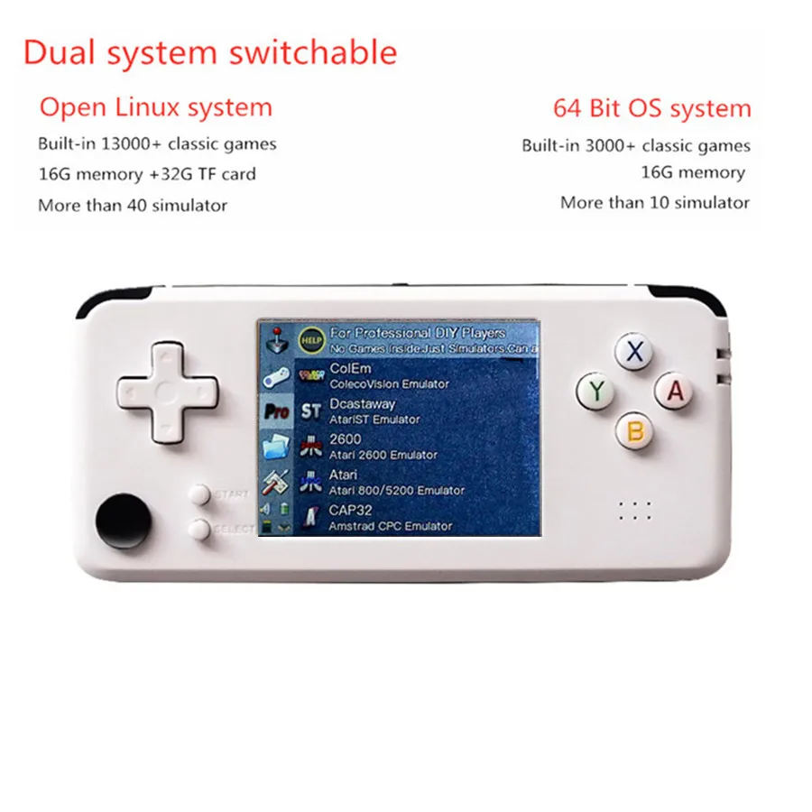 

Upgraded 64 bit Retro Game Console 3.0inch Portable Mini Handheld Game Player Built-in 13000+ Games 360 Degree controller
