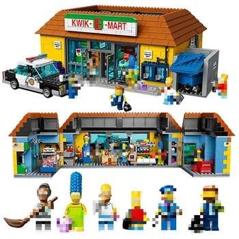 

In Stock 71016 House KWIK-E-MART 16004 Supermarket Model Building Block 2232pcs Bricks Toys Gift Compatible 83004