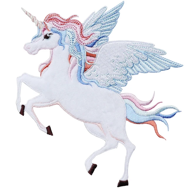 Unicorn Logo Custom Embroidered Patches With Iron On Backing For Clothing