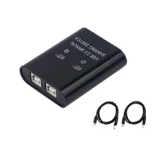 Usb interruptor 2 portas usb hub manual dois computadores compartilham u dispositivo de impressora de disco dois em um para fora usb2.0 sharer com cabo