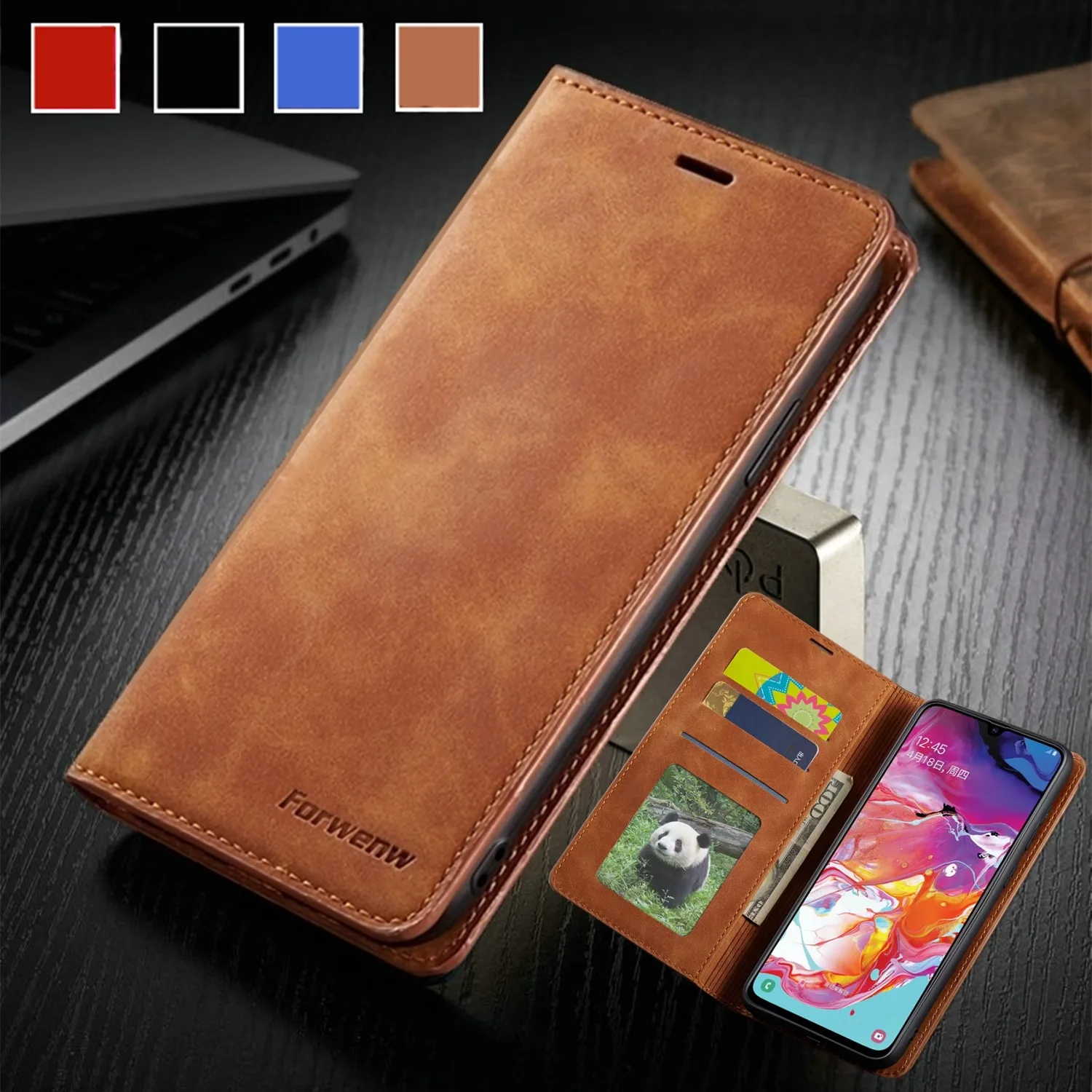 Магнитный кожаный флип чехол для Samsung Galaxy A70 A50 A30 S A40 A20 E A10 A70E A11 A21 A41 A01 A31 A51 5G A71 A81 A91
