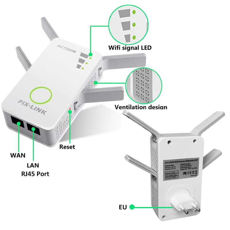 Беспроводной Wi-Fi 802.11n 1200m bps 2,4g межсетевой экран домашний маршрутизатор повторитель сигнала усилитель 4g для xiaomi wifi versterker