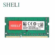 SHELI новые ноутбуки памяти 8 Гб 1RX8 PC3-12800S DDR3 1600 МГц 204pin CL11 памяти ноутбука