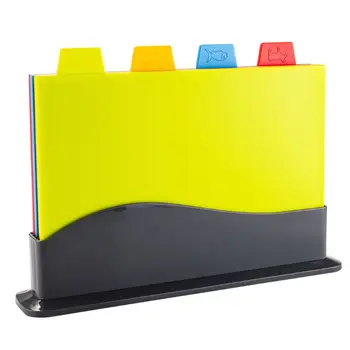 

Plastic Cutting Board Food Classification Chopping Boards with Stand Set Vegetable Fruits Meat Bread Cutter Outdoor Camping