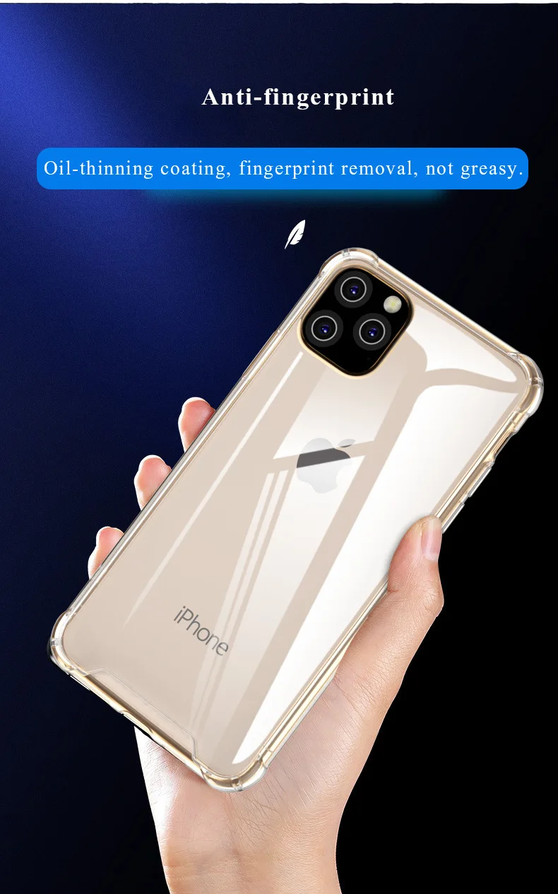 Чехол из ТПУ для iPhone 11 Pro Max, высококачественный мягкий прозрачный силиконовый Жесткий чехол из поликарбоната, ударопрочный чехол для iPhone 11 Pro Max Coque