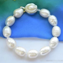 DYY 914+++ натуральный белый мелкий пресноводный жемчуг браслет 8 дюймов
