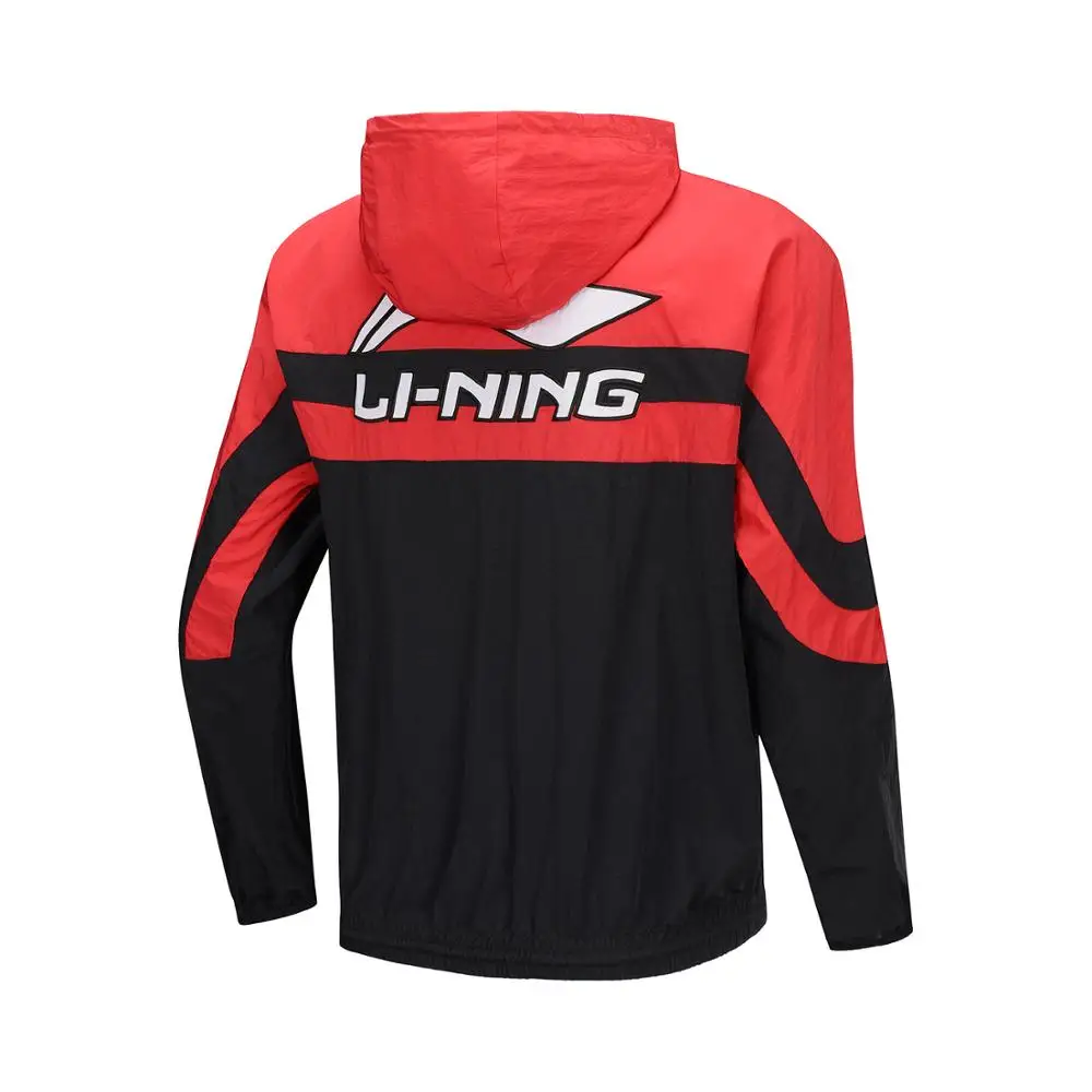 Li-Ning мужские трендовые китайские спортивные куртки ветровки свободного кроя с капюшоном куртки с нейлоновой подкладкой спортивные пальто AFDP179 CJAS19