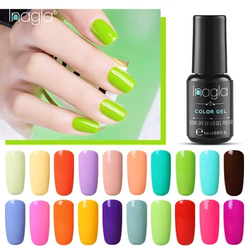 

Inagla Macaron 8ML UV Gel Varnish Nail Polish Set For Manicure Gellak Semi Permanent Hybrid Nails Art Off Prime Gel Nail Polish