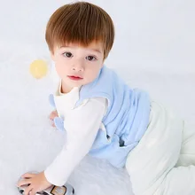 Po mi/детский жилет из чистого хлопка; осенне-зимний плотный теплый жилет с маленькой лисой; детский жилет