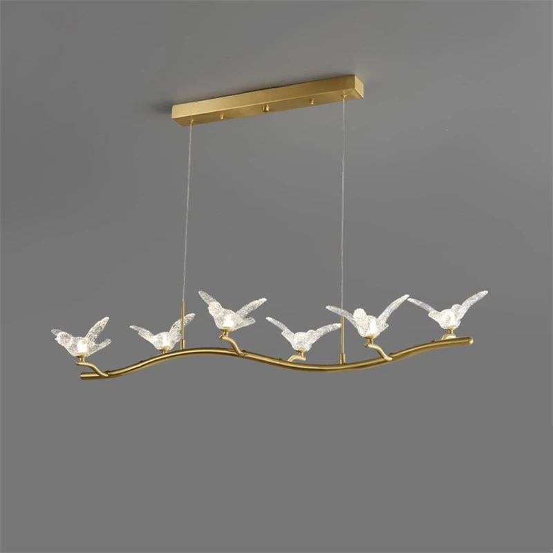 

Modern Luxury Pendant Lights Nordic Crystal Bird Lamp American Dining Chandeliers Restaurant Light LED Living Room Decor Lamps