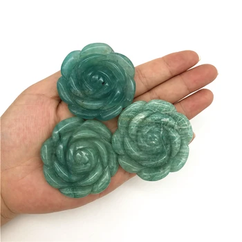 

Beautiful 1PC Natural Amazonite Crystal Rose Flower Hand Carved Crystal Flowers Healing Stones Natural Quartz Crystals