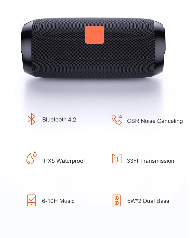 Беспроводной Bluetooth динамик Портативный громкий динамик звуковая система 10 Вт TWS стерео музыка бумбокс водонепроницаемый открытый динамик TG117