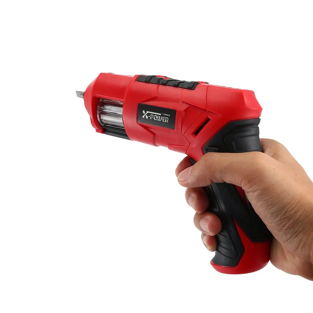 X-power 6V Cordless Electric Screwdriver Bits kit with LED Lighting Wireless Screw Power Driver Drill Power Tools