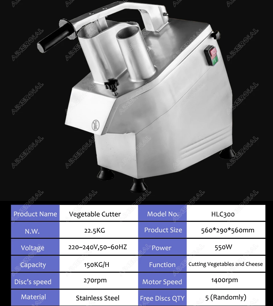 HLC300 Коммерческая овощерезка кухонный Многофункциональный S. Стальной измельчитель овощей для сыра и капусты