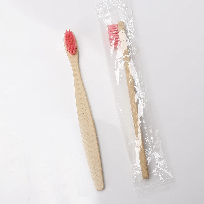 2Pcs Pink Детская бамбуковая ручка бамбуковая углеродная зубная щетка Радужная щетка очистка полости рта зубная щетка es деревянная Мягкая зубная щетка для волос для детей - Цвет: 2Pcs Pink