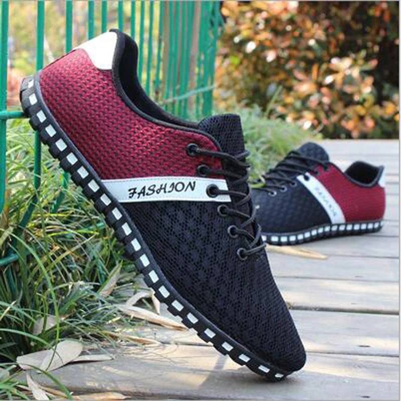 

Men Casual Shoes Spring Air Mesh Fabric Cloth Patchwork Men Loafers Canvas Shoe Mixed Colors Cool Walk Shoes