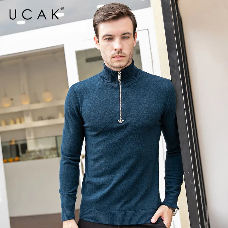 Best Price UCAK Brand Sweaters Men 2019 Casual Autumn Winter Pull Homme Pure Merino Wool Turtleneck Warm Fashion Cashmere Sweater Men U3084 Best Price UCAK Brand Sweaters Men 2019 Casual Autumn Winter Pull Homme Pure Merino Wool Turtleneck Warm Fashion Cashmere Sweater Men U3084
