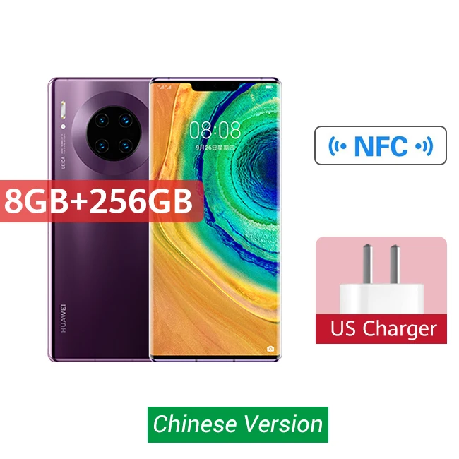 huawei mate 30 Pro 5G смартфон 40MP Тройная камера s 32MP фронтальная камера 6,53 ''полный экран Kirin 990 27W Беспроводная QC Скидка 600 руб. /. При заказе от 5500 руб. /Промокод: newyear600 / Ко - Цвет: 8G 256G Purple 5G