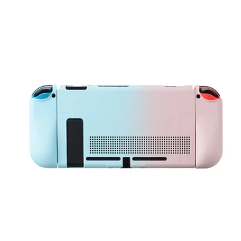 

for Nintendo Switch Ultra Pure Color Case Protective Cover Scratch-Resistant Anti-Fall Protection Tpu Case(Blue+Pink)