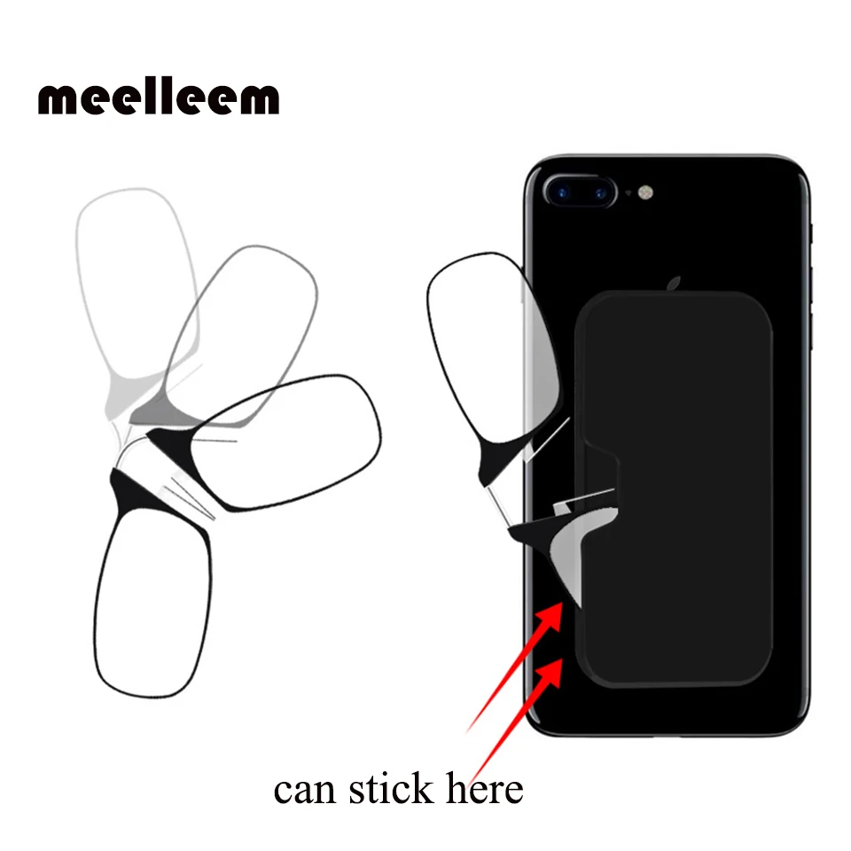 Зажим для носа, очки для чтения, для мужчин и женщин, портативные, Пресбиопия, мини очки, липкая подставка для мобильного телефона+ 1,00+ 1,50+ 2,00+ 2,50+ 3,00