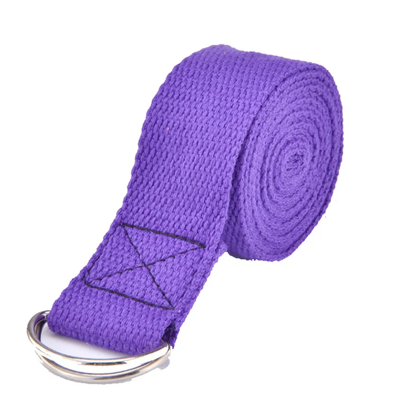 PURPLE Эластичный ремень для йоги, натяжение, Полихроматическое d-образное кольцо, силовые тренировочные упражнения для женщин/мужчин, растягивающийся эластичный ремень - Цвет: PURPLE
