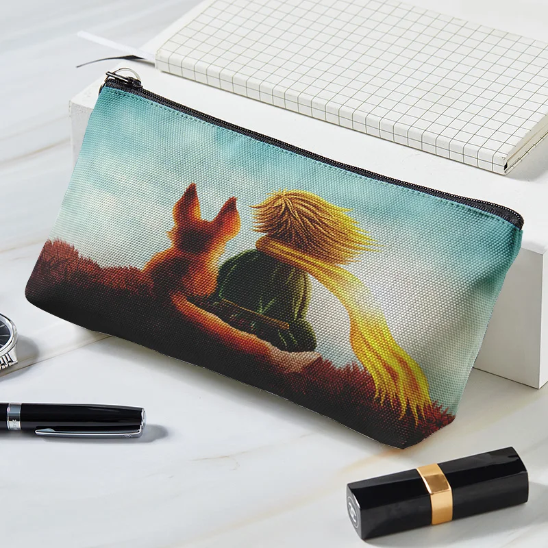 Lovely Cartoon Little Prince Print Canvas Women Makeup Bag Toiletries Organize Portable Travel Cosmetic Bag Female Make Up cases 4