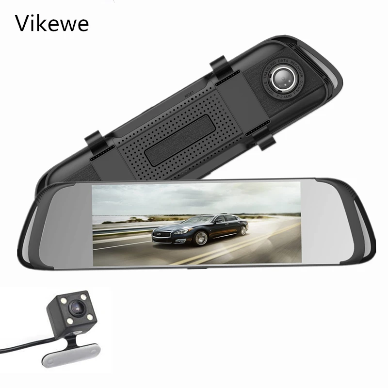 Автомобильный видеорегистратор с сенсорным экраном Vikewe 7 0 дюйма камера зеркало заднего вида двумя