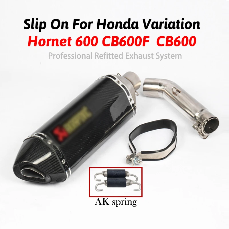 

Motorcycle Exhaust Pipe Escape Modified Middle Link Pipe Carbon Muffler Slip On For Honda Variation Hornet 600 CB600F For CB600